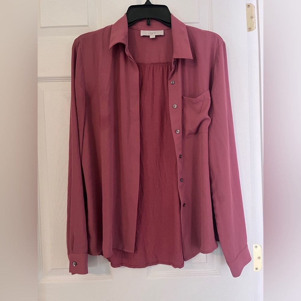 Loft Button up Pink / Mauve Women's Blouse